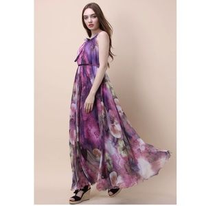 NWT Floral Maxi Pleated Dress